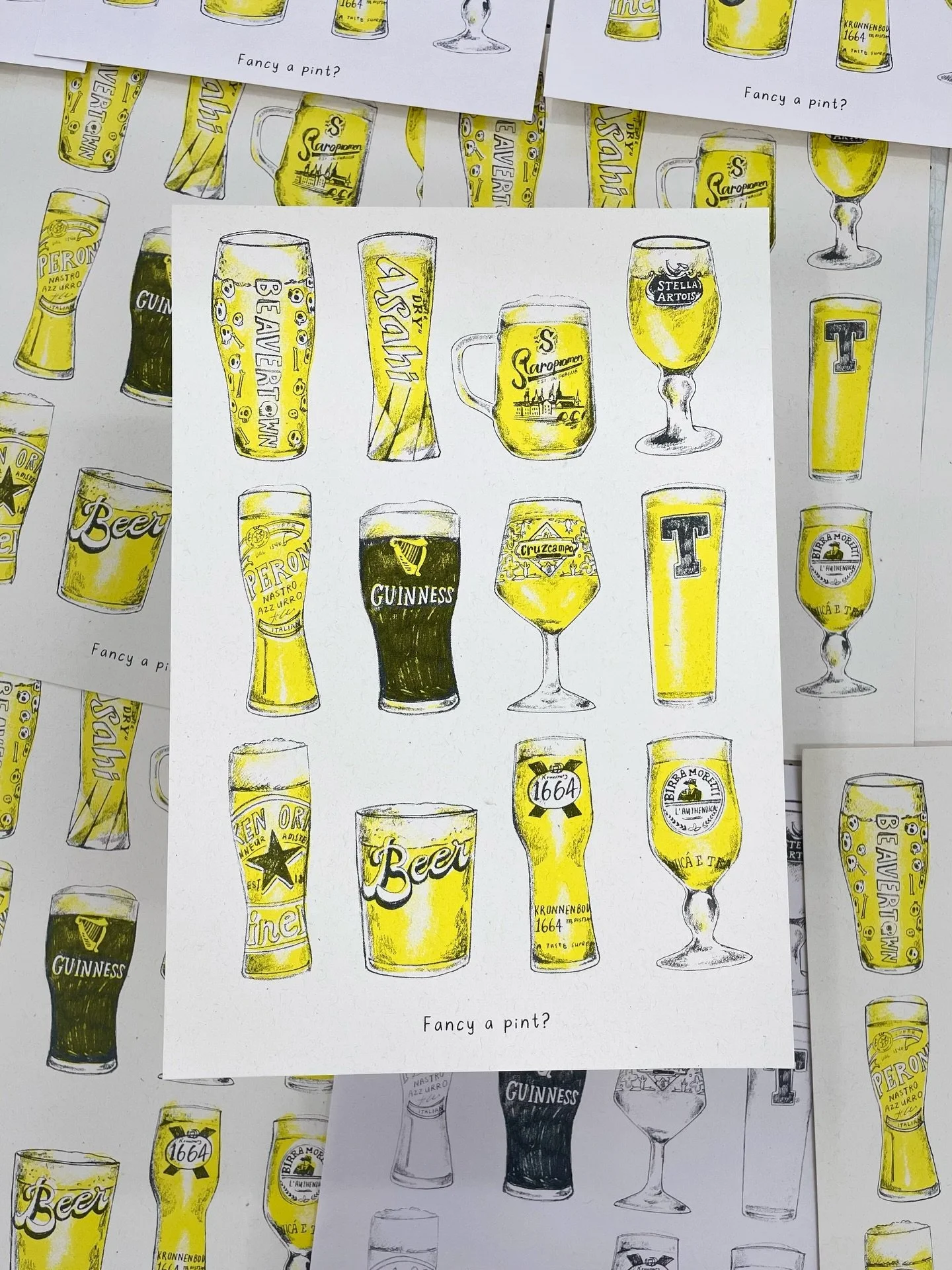 Well&hellip;.. do you?!?! 🍺 

Did this two colour screen print at @eastlondonprintmakers this past weekend 🥳 I also made tea towels with this design but didn&rsquo;t snag a picture before they sold out! 

Really loving screen printing and will defi