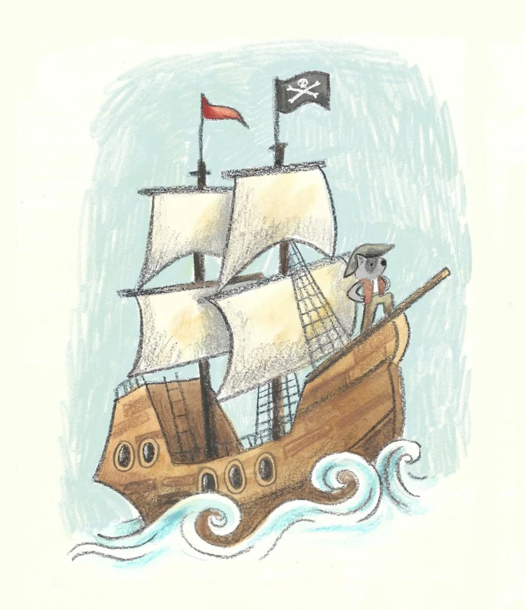 Day 11: SAIL 🏴&zwj;☠️⚓️⛵️

A return appearance from our raccoon pirate 🦝

#peachtober26sail #peachtober26 @peachtober