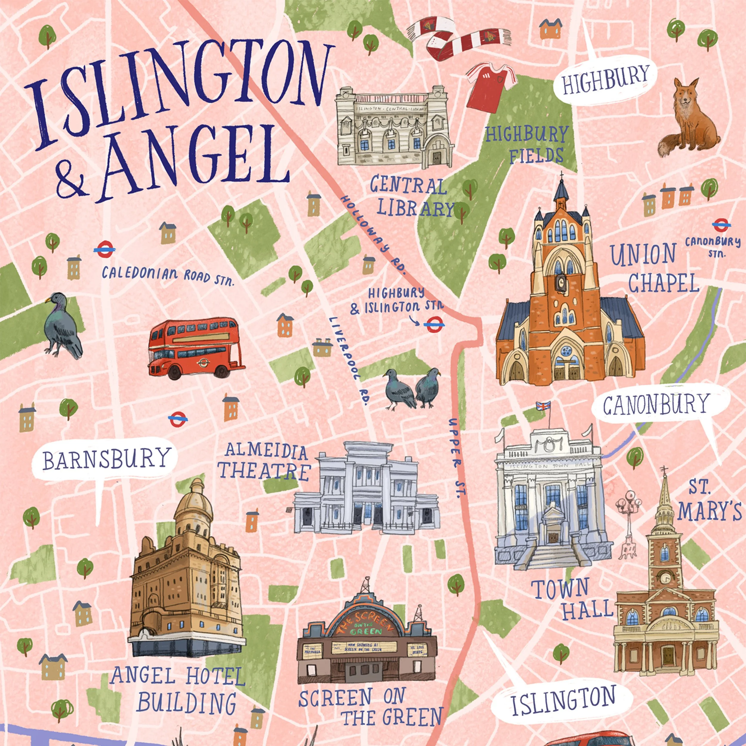 Angel and Islington Map