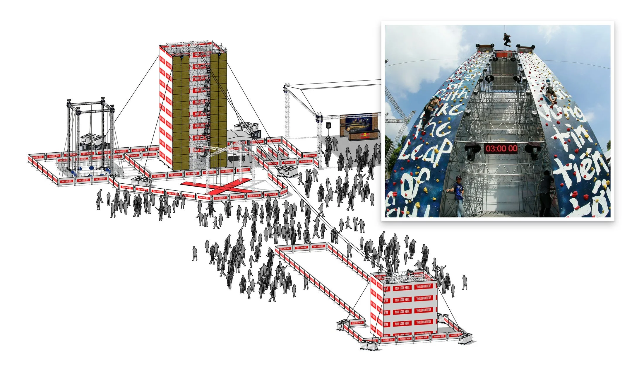 Climbing, Free Fall,  Zipline Events