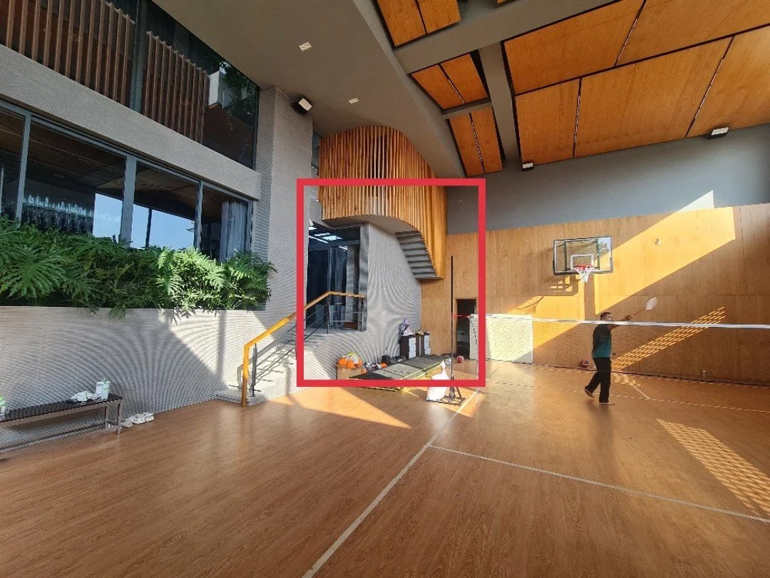 Venue view of the planned wall location