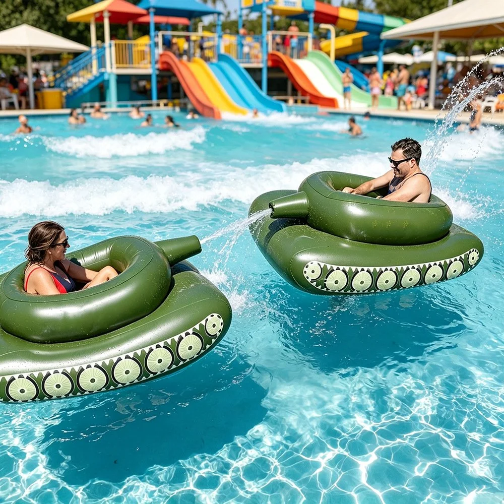Inflatable Tank Pool Float with Water Gun – Adult & Kids Sizes