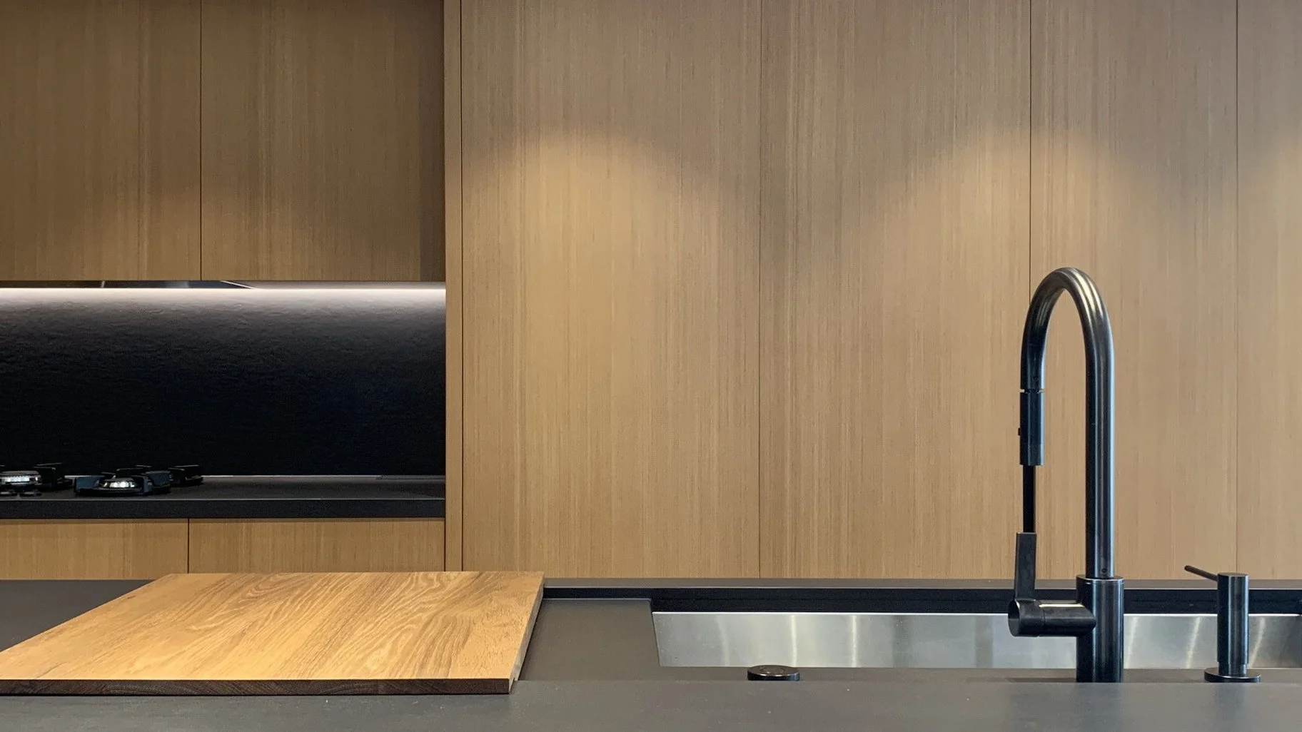 Custom kitchen detail in the Lazard residence by Chrome Design in Montreal