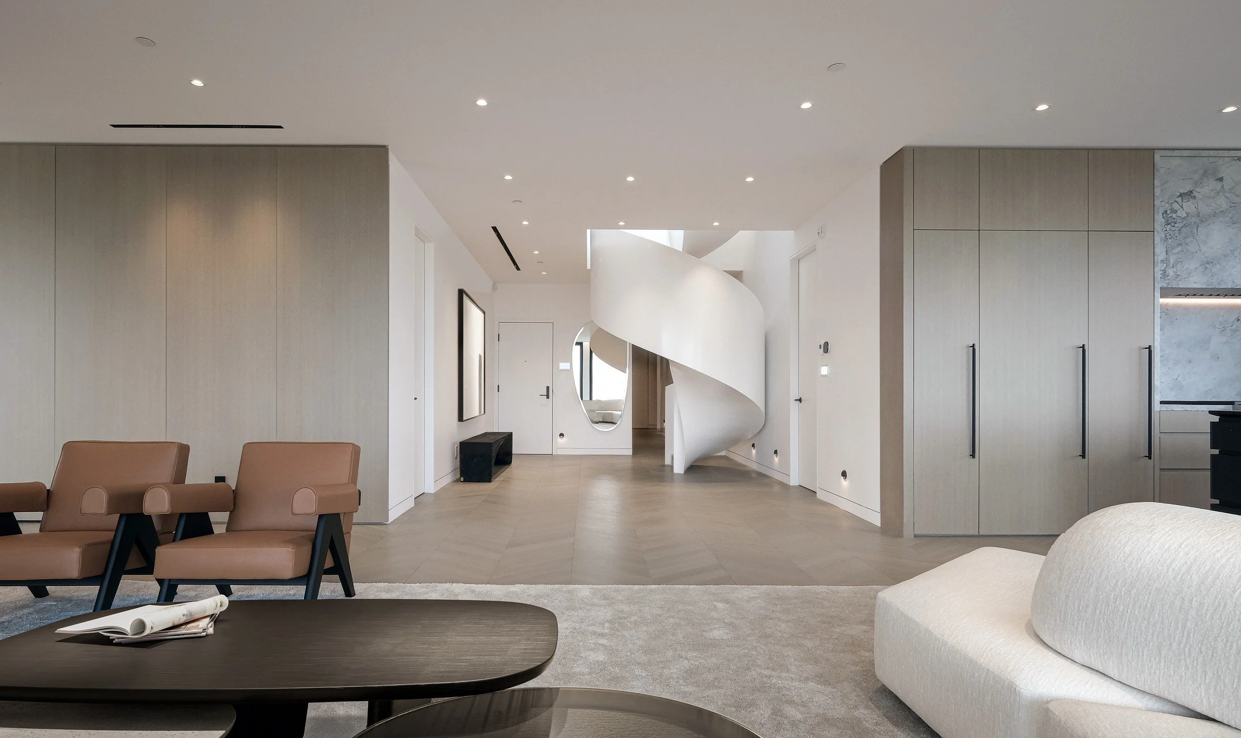 Vanilla living room by Chrome Design, luxury residential interior in Montreal
