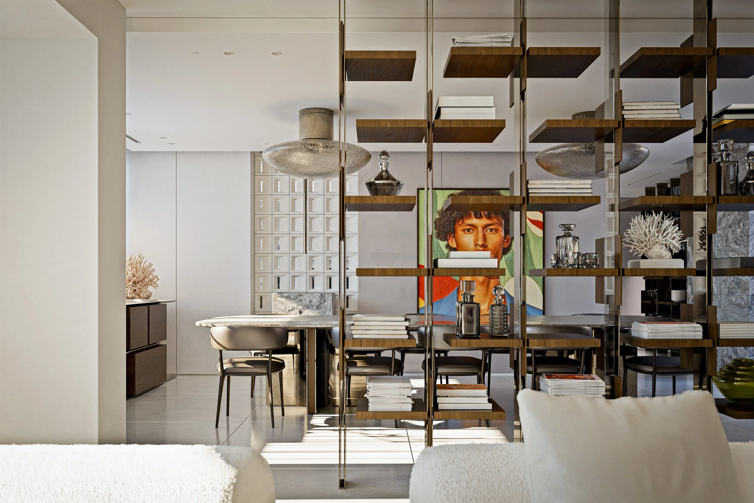 OROBICO dining room by Chrome Design, luxury interior in Bal Harbour