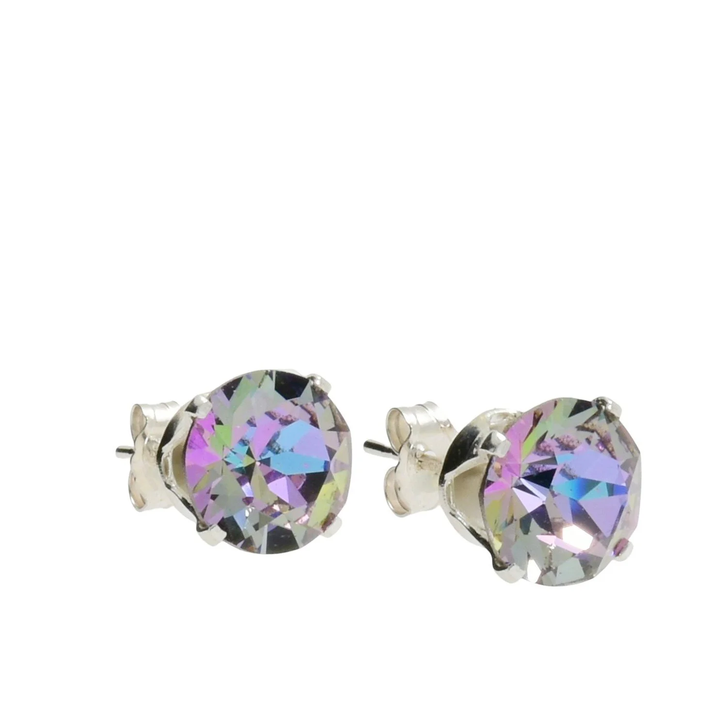 pewterhooter Sterling Silver Manhattan Sunset Stud Earrings for women made with sparkling Swarovski Crystals.