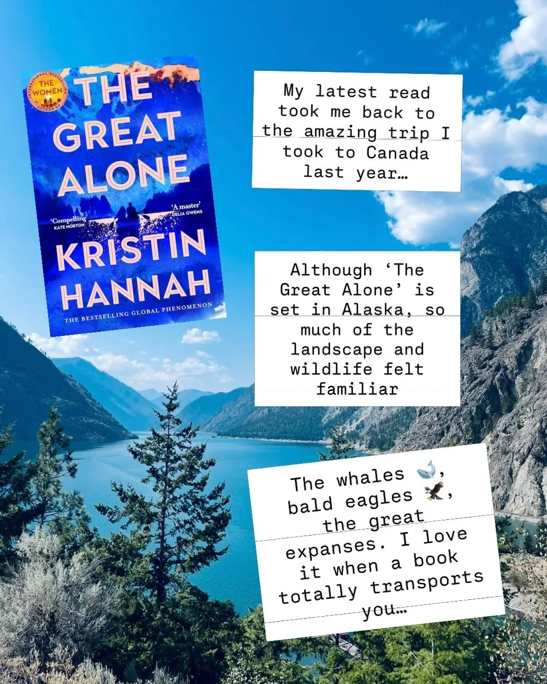 Brutal - Wild - Immersive - 3️⃣ words to describe Kristin Hannah&rsquo;s The Great Alone.

I&rsquo;ve loved all the KH books I&rsquo;ve read so far, so couldn&rsquo;t wait to get into this one. 

Like all the novels of hers I&rsquo;ve read, female re