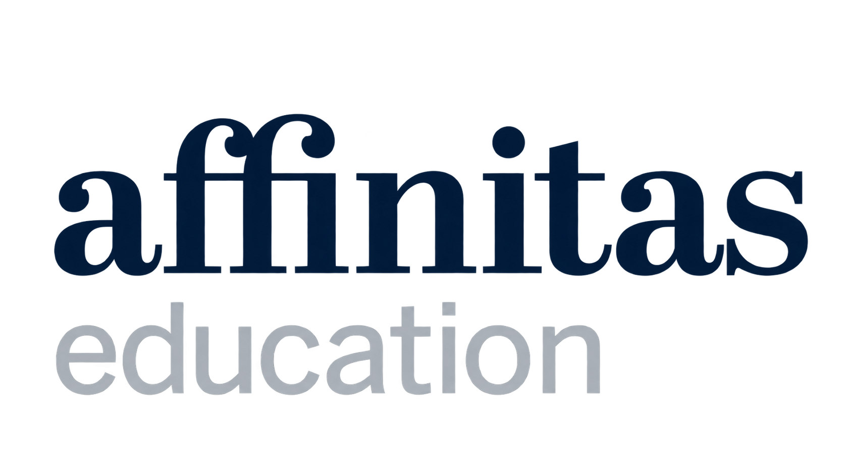 The logo of Affinitas Education featuring the company name with 'affinitas' in dark blue and 'education' in gray.