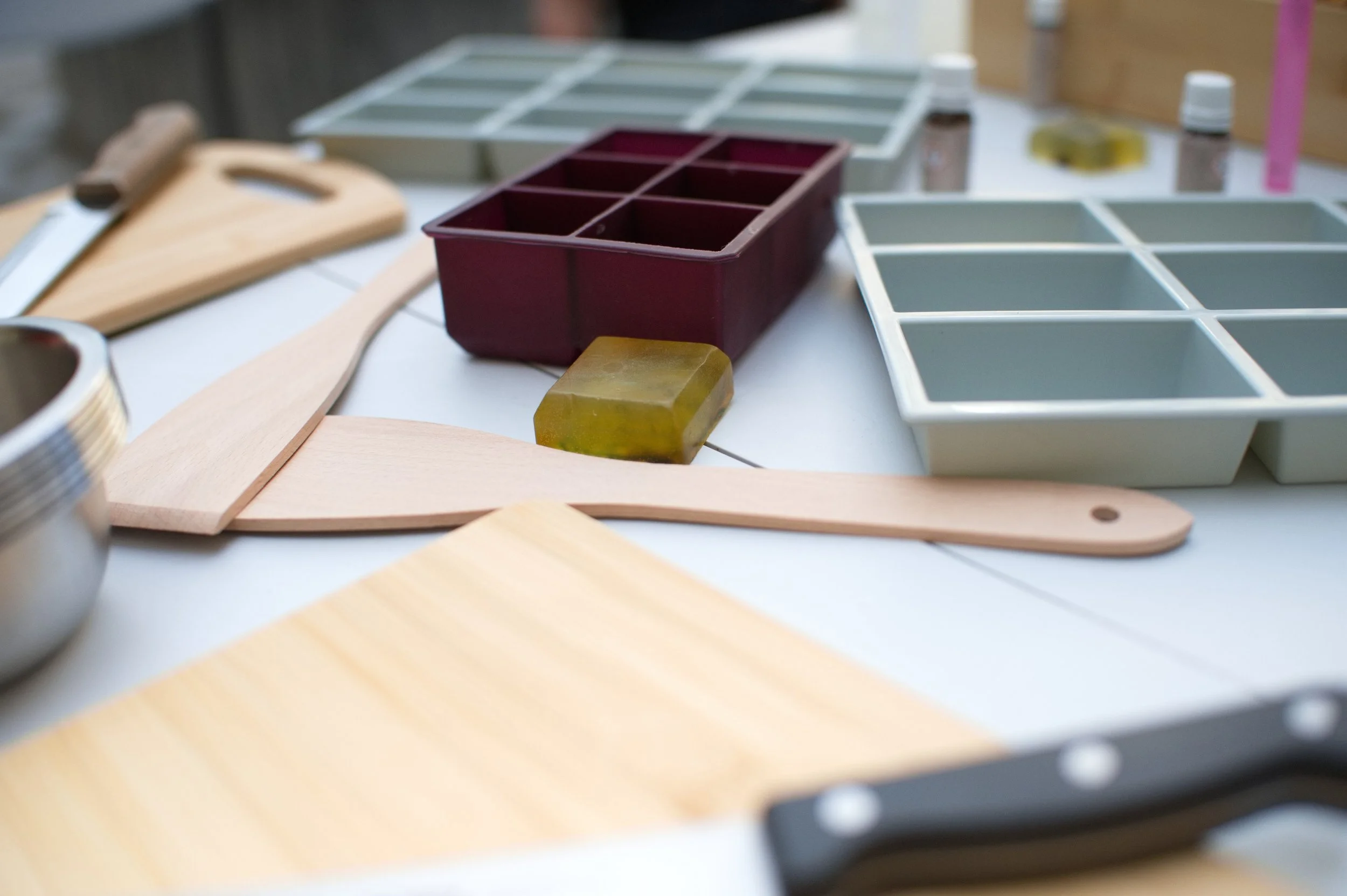 Tools used during the soap-making workshop