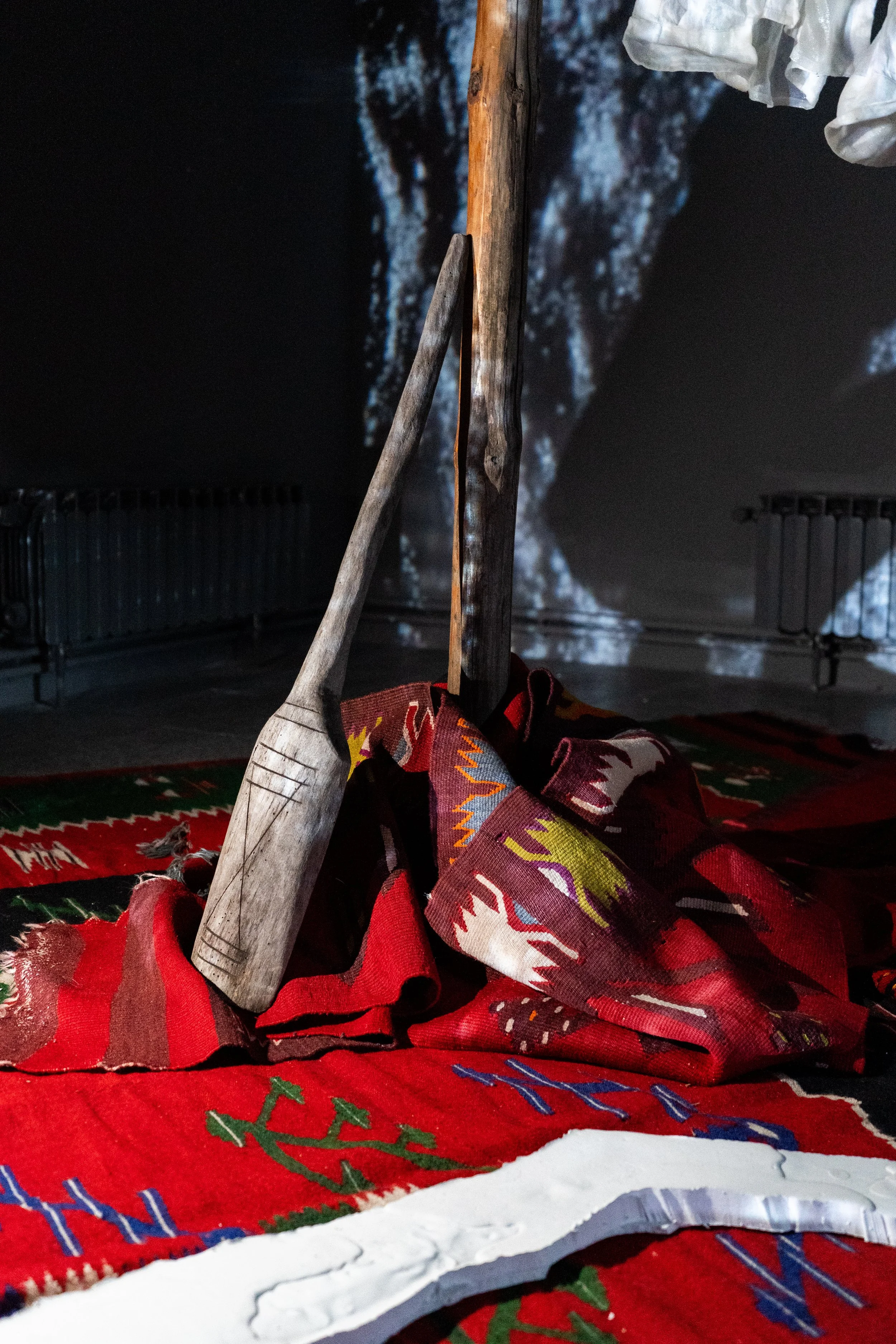 Installation detail: пиралка, an old tool used for washing textiles commonly used in the Balkans in the 1900's.