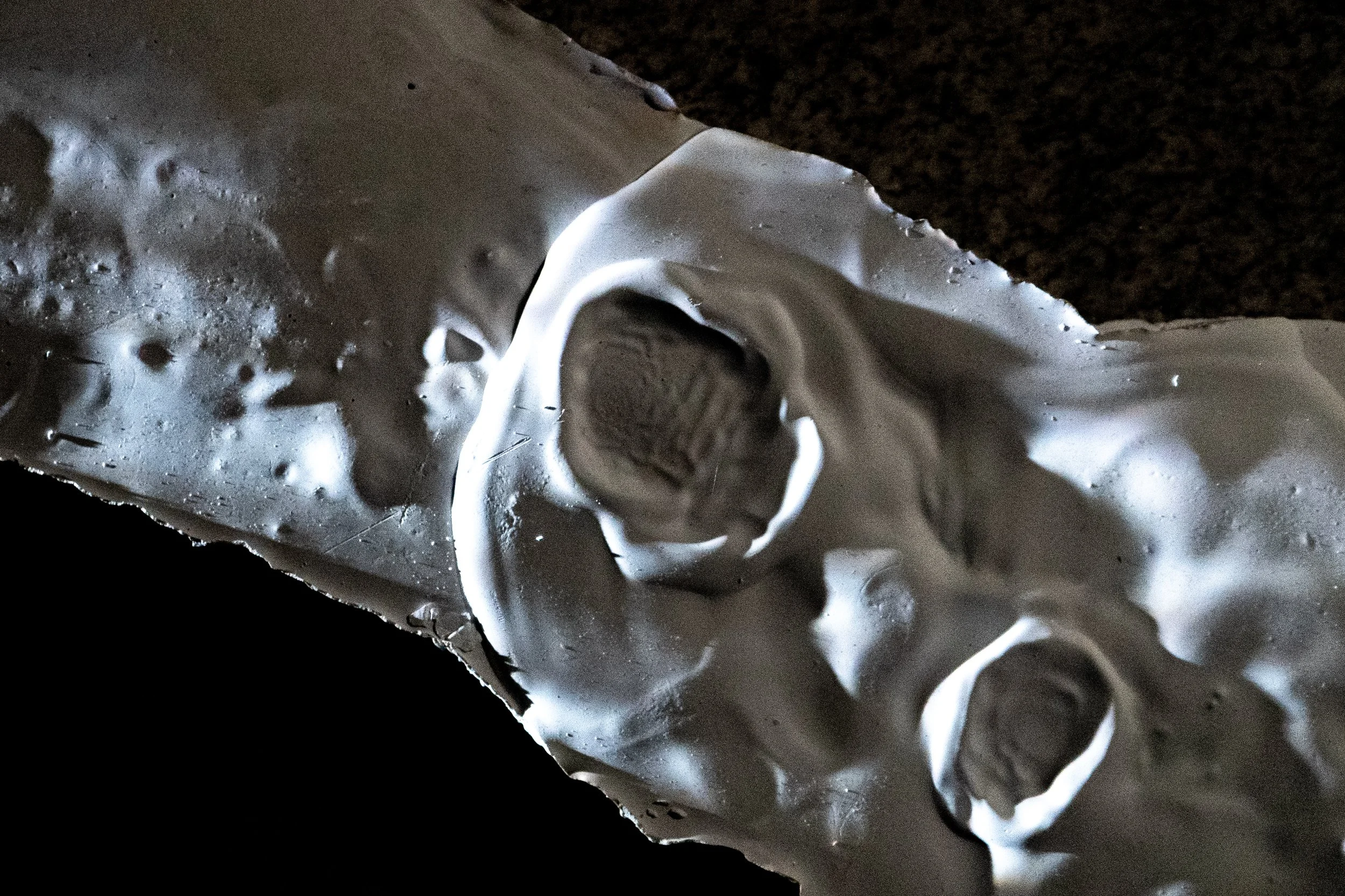 Installation detail: scaled sculptural impression of the river Dragor that runs through the municipality of Bitola, North Macedonia.