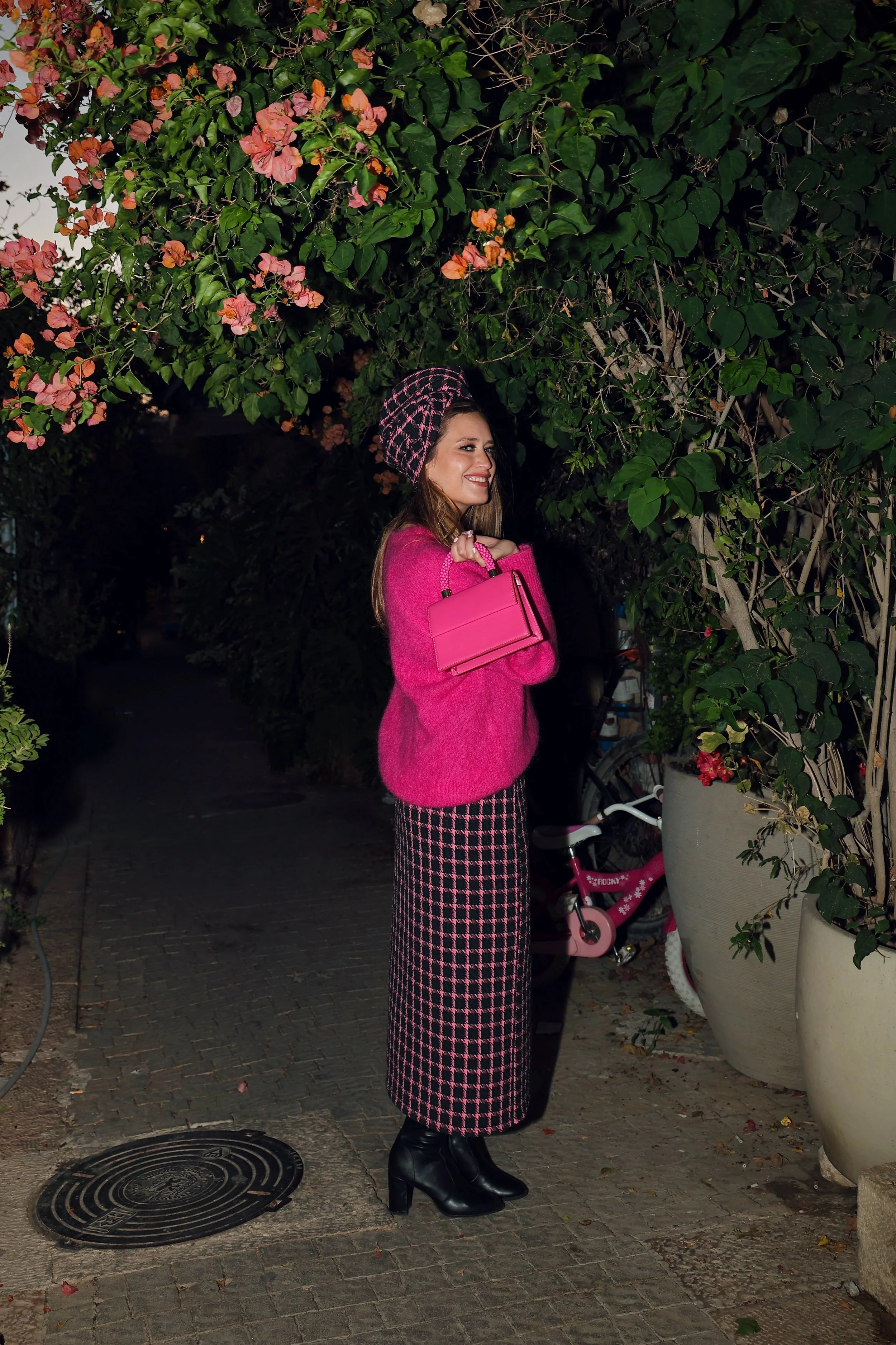 ANA Cerise noire - Jupe longue droite