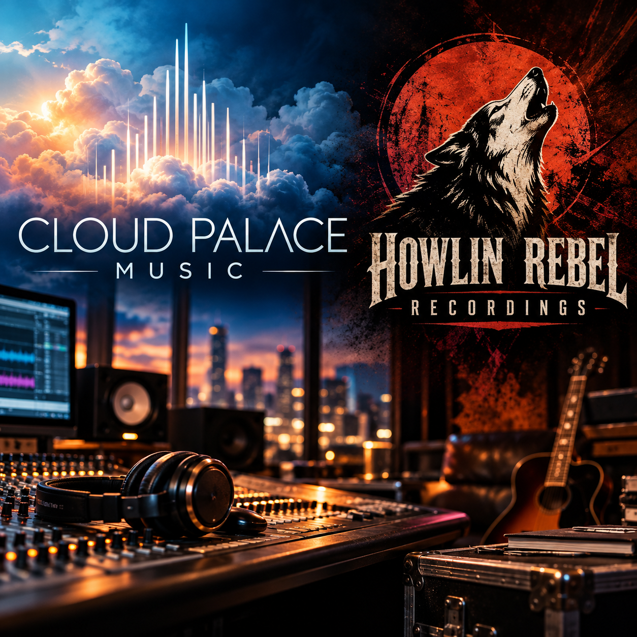 Logo's for Cloud Palace Music and Howlin Rebel Recordings