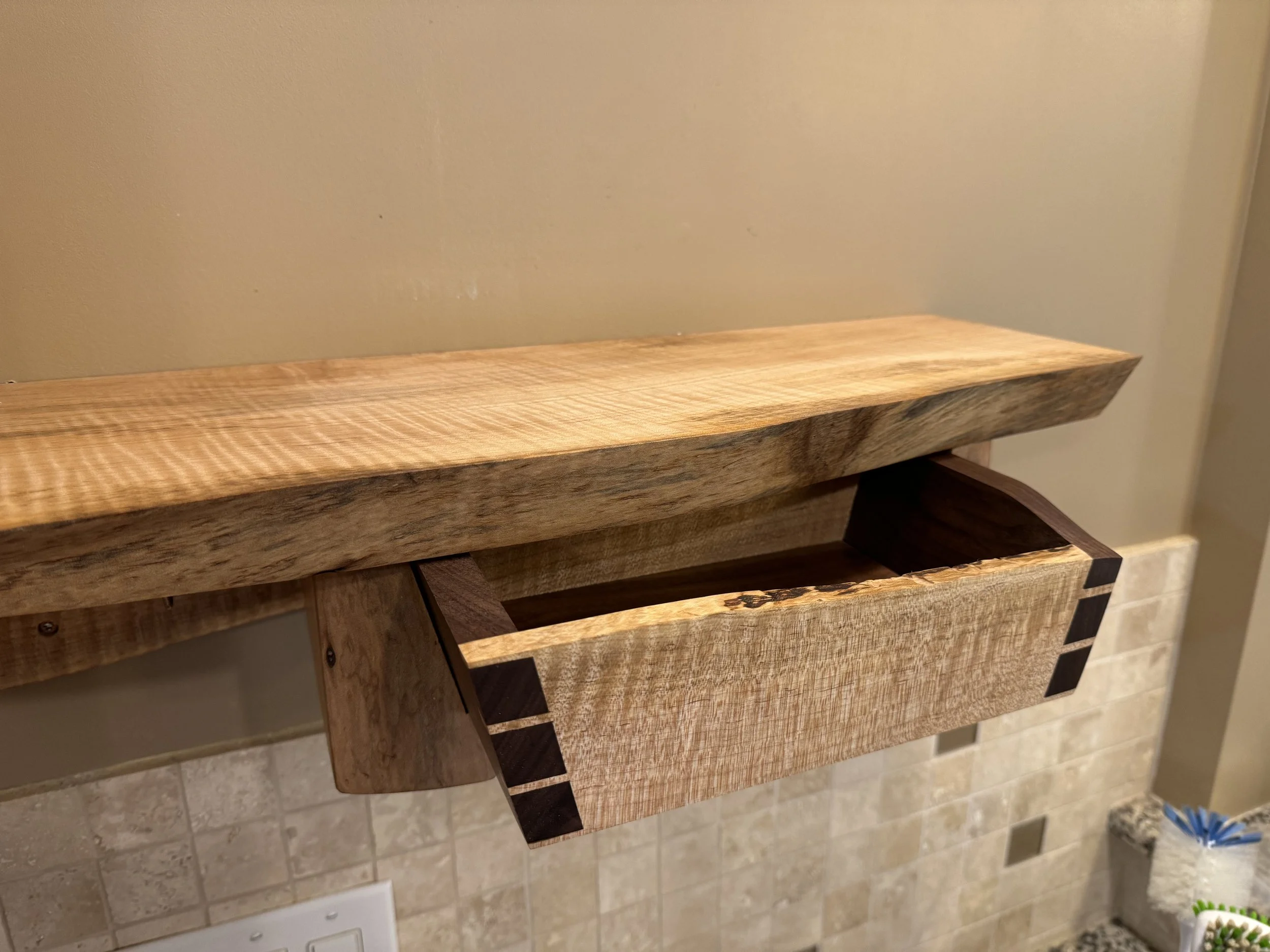 Live Edge Shelf and Drawer