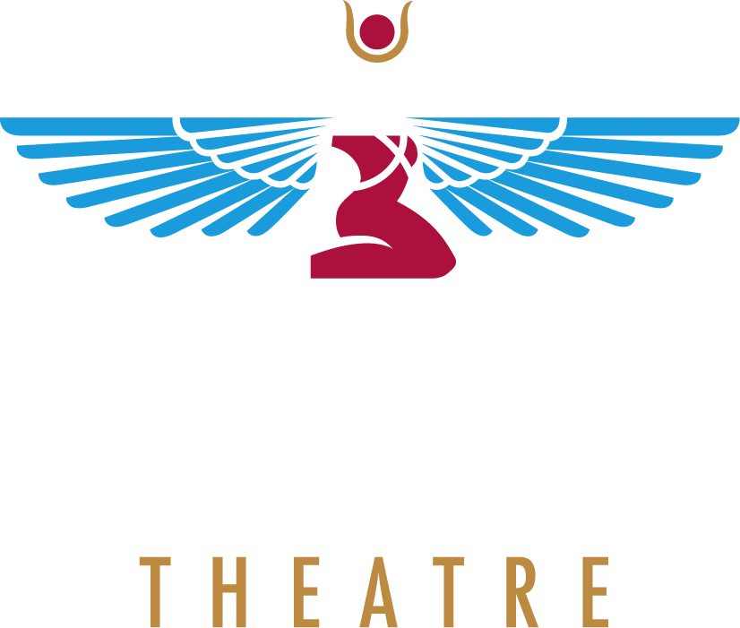 Logo for ISIS Theatre featuring a stylized figure with wings and a headdress, with the text 'ISIS Theatre' below.