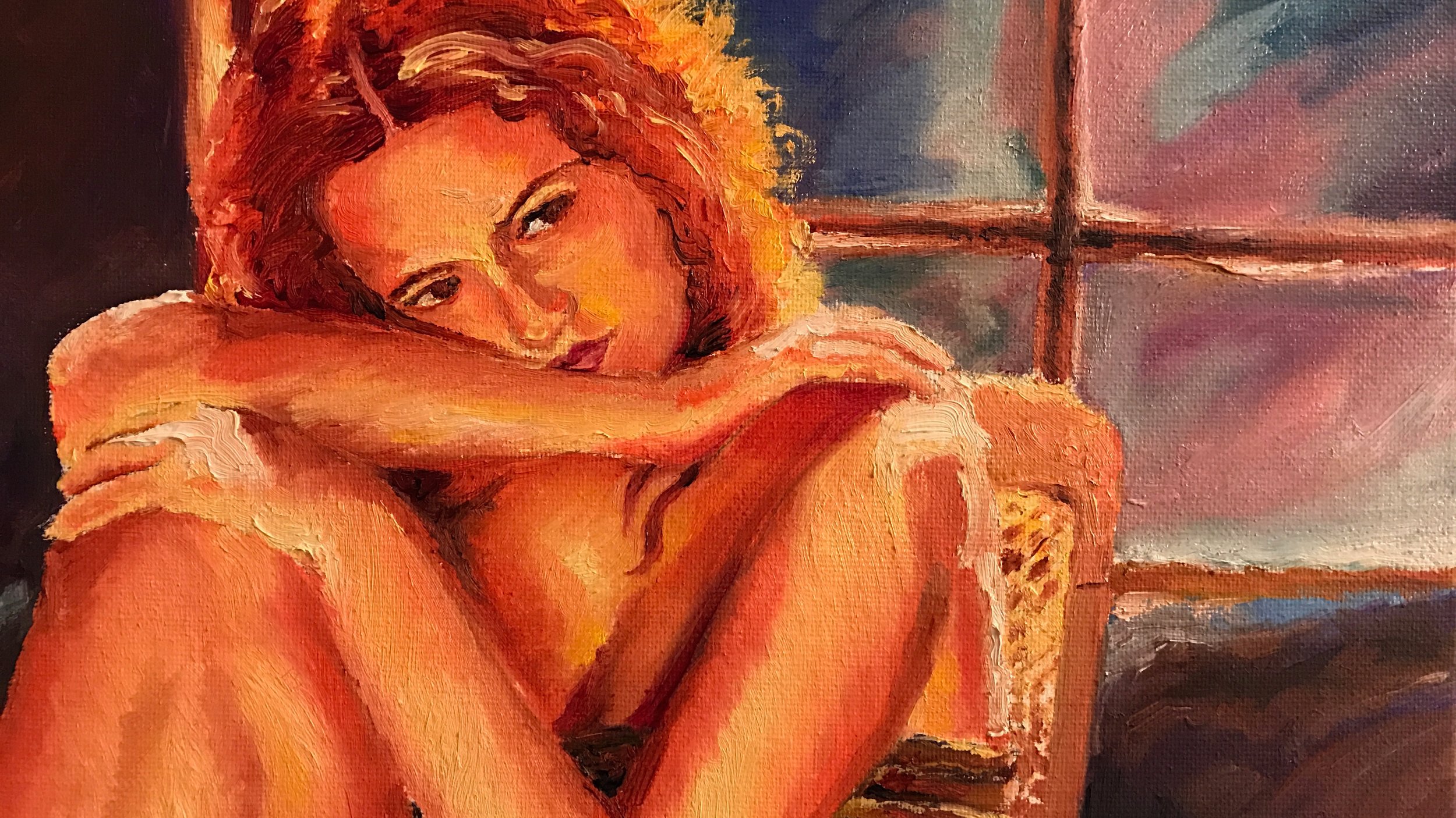 Reflections: Acrylic | 15.75 &times; 12.75

Created during my early return to painting, Reflections marked an important step in moving beyond realism toward visual storytelling. Rather than describing every detail, I began allowing light, softened br
