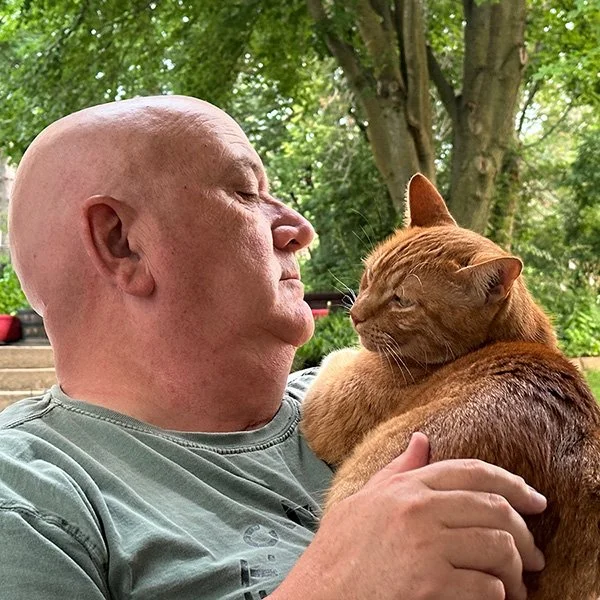 Eric with Tiger the cat