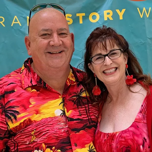 Photo of Eric in a Hawaiian shirt