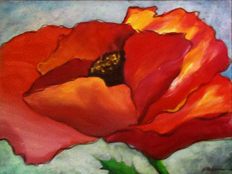 Poppy Burst: A close-up celebration of a poppy in full bloom, with brilliant reds and oranges filling the canvas and turning a single flower into an explosion of color.  Owner: Rae