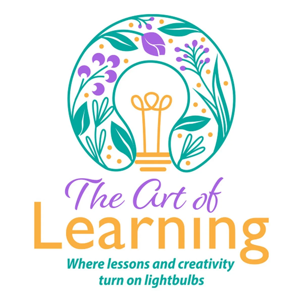 The Art of Learning: Logo created for my daughter’s educational side business, in which she develops fun, interactive curriculum for German teachers. The lightbulb, florals, and playful typography bring together learning, creativity, and that wonderf