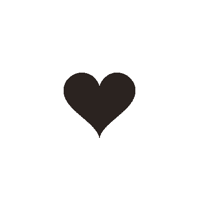 Black and white heart symbol.