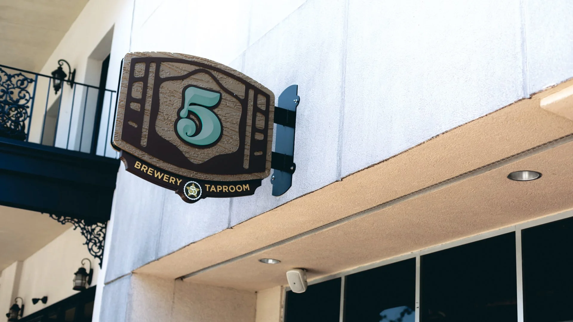 5 Barrel Brewery Taproom Logo design Branding Sign