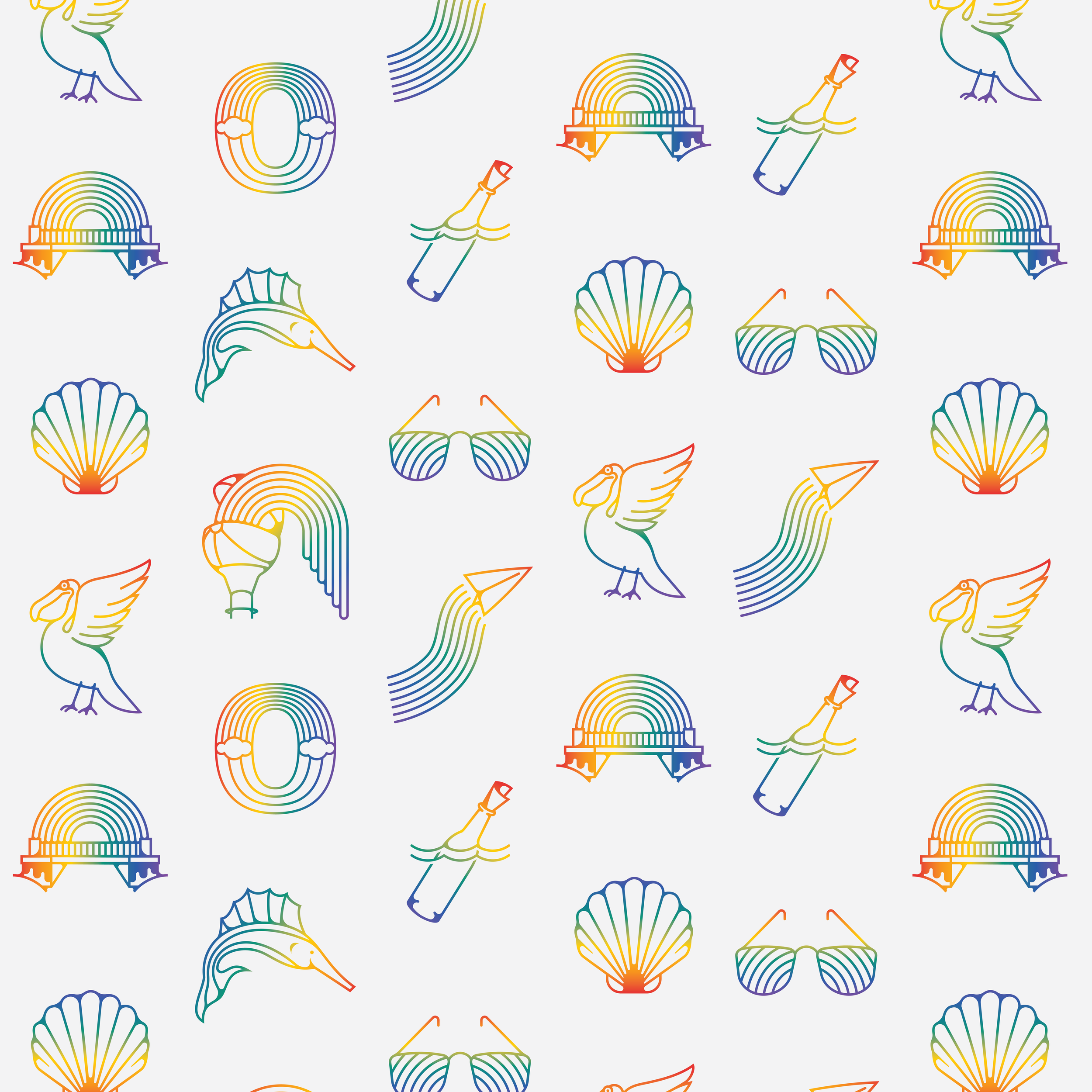 Out Pensacola LGBTQ Branding Pattern Design Visual ID Rainbow Trans Flag