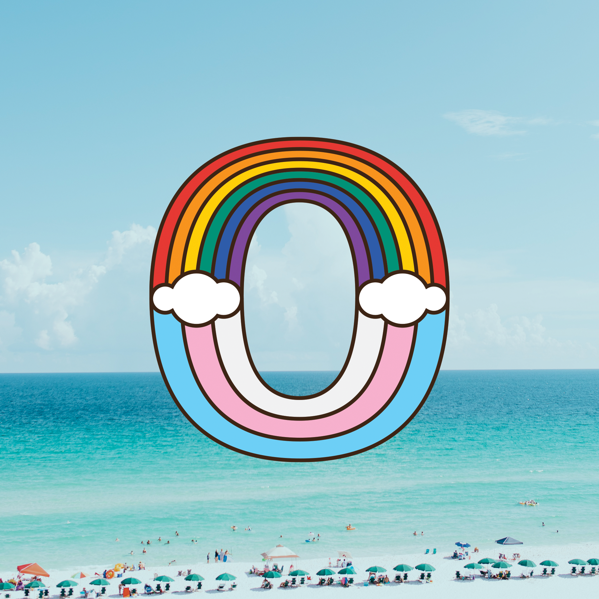 Out Pensacola LGBTQ Branding Icon Design Visual ID Rainbow Trans Flag
