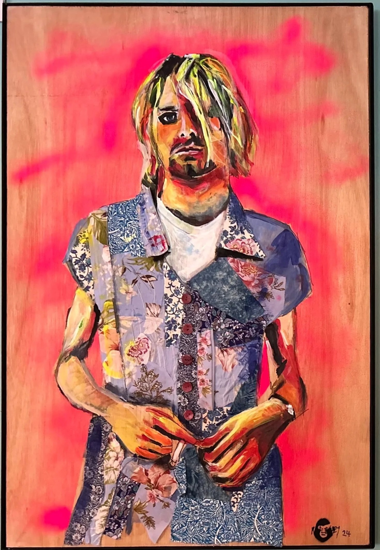 K U R T
Acrylic, spray paint and textiles on wood
Original Artwork SOLD
Limited edition prints available