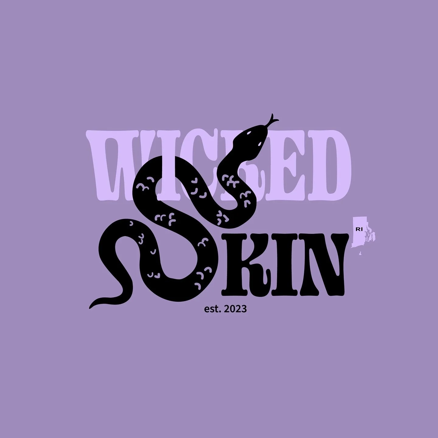 Wicked Skin waxing studio logo in Rhode Island with black snake design