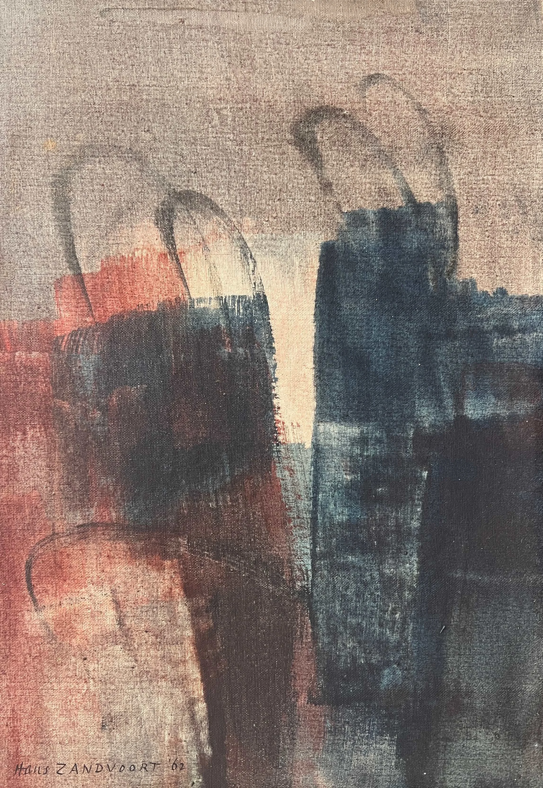 Abstract painting by Hans Zandvoort, dated 1962
