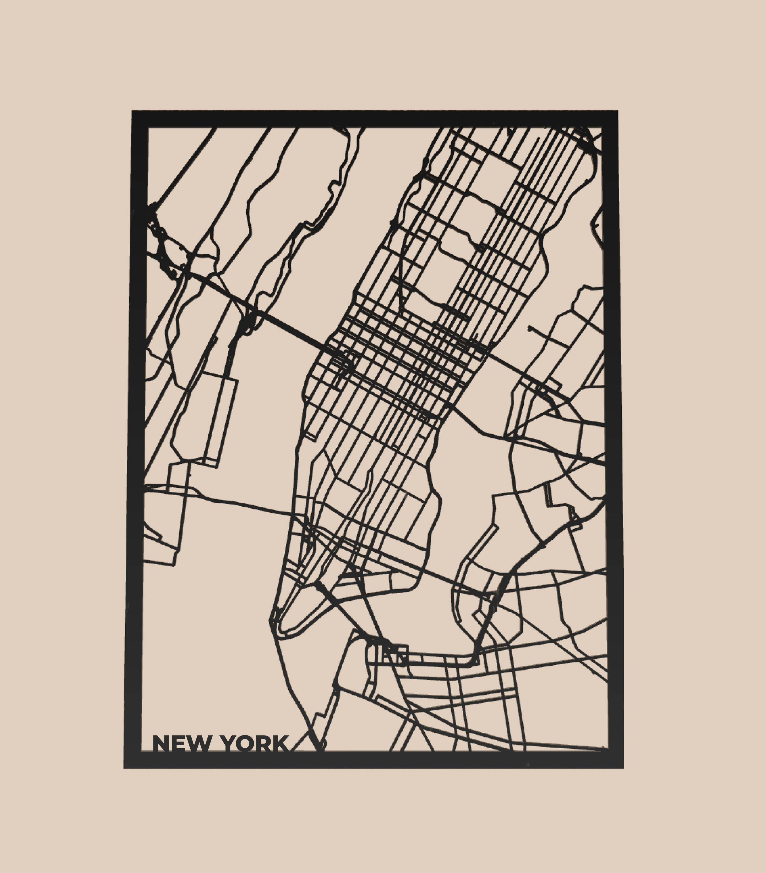 Stadssnede New York 29x39 cm (1 laag)