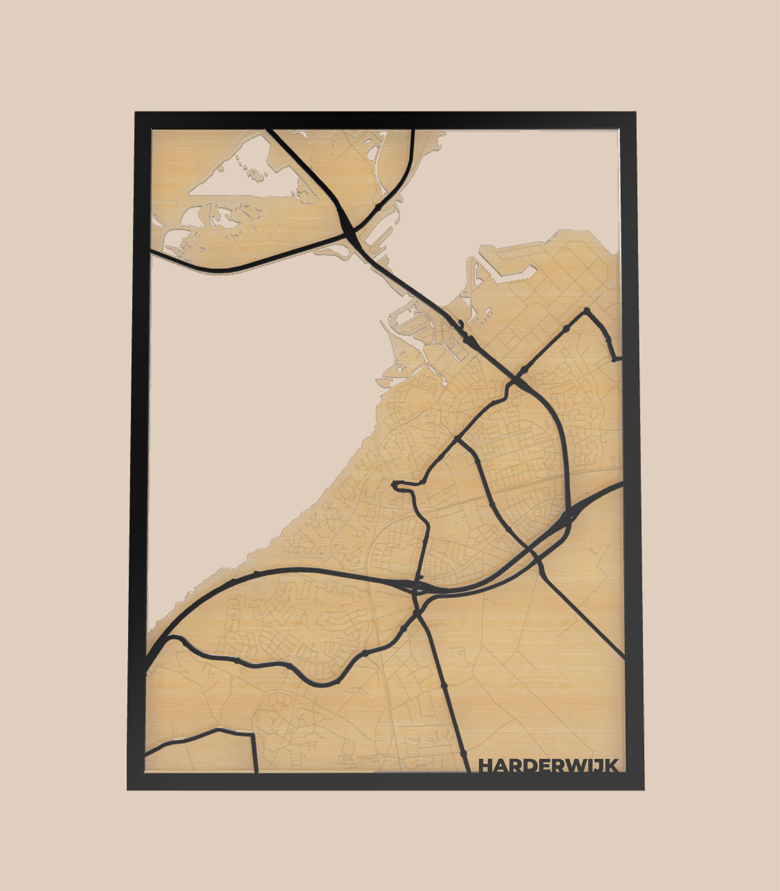 Stadssnede Harderwijk 29x39 cm (2 laags)