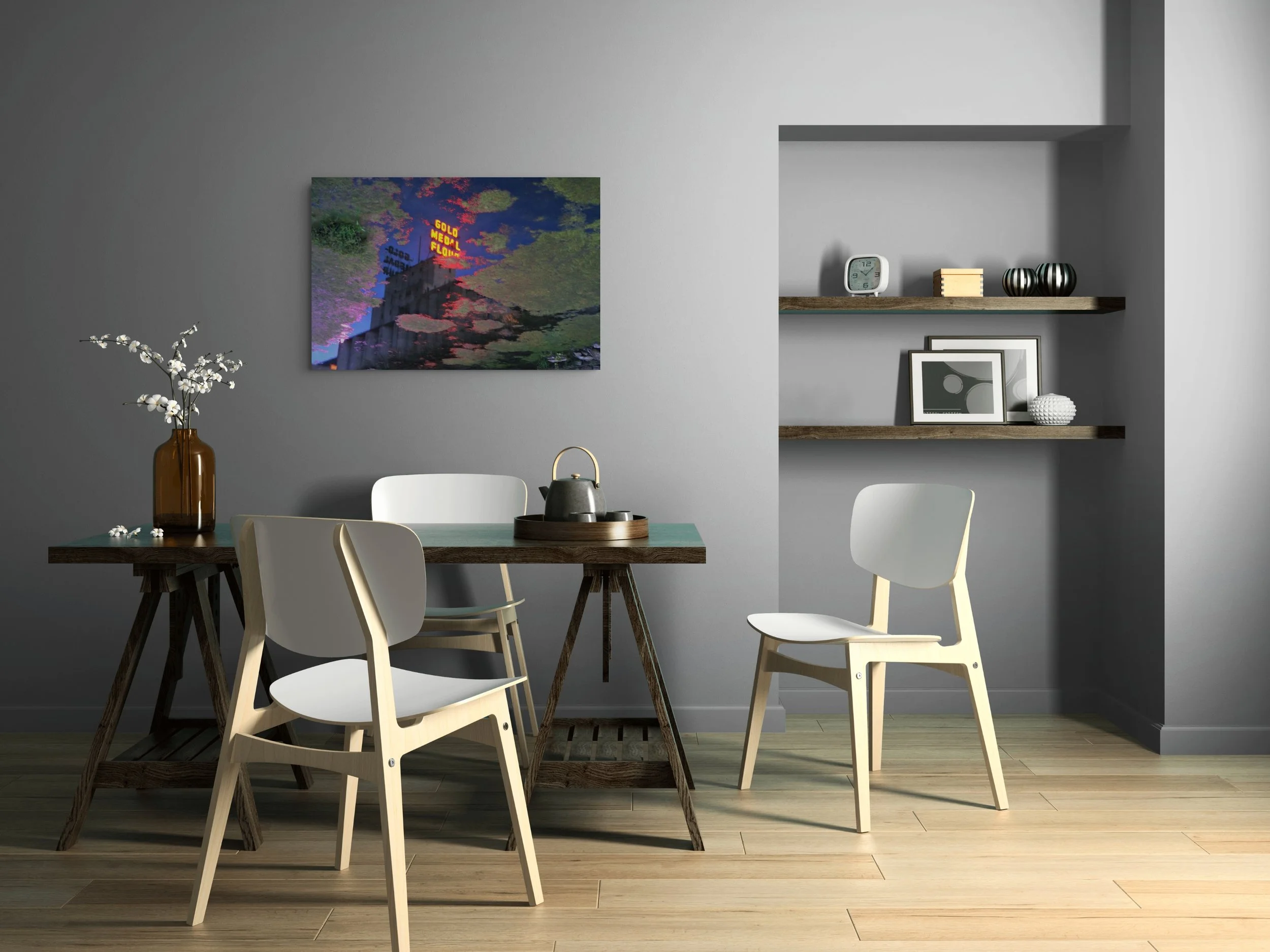 Gold Medal Flour Reflection Metal Print