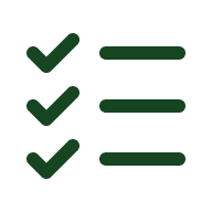 A checklist with four items, all marked with green checkmarks.