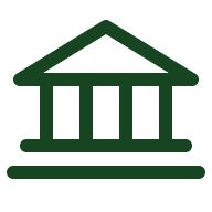 Outline of a classical building with columns and a pediment