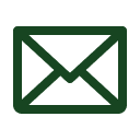 Green email icon on a white background.