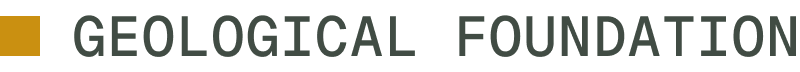 Text reading 'GEOLOGICAL FOUNDATION' on a black background.