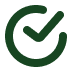A green check mark symbol inside a circle.