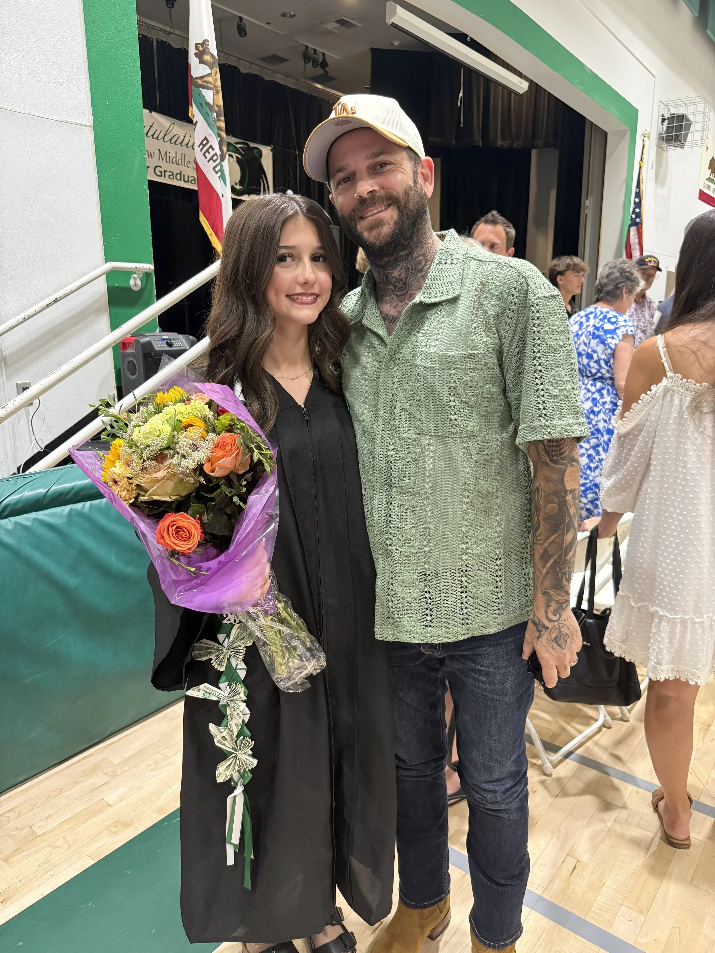Redding's Best barber pictured with his daughter.