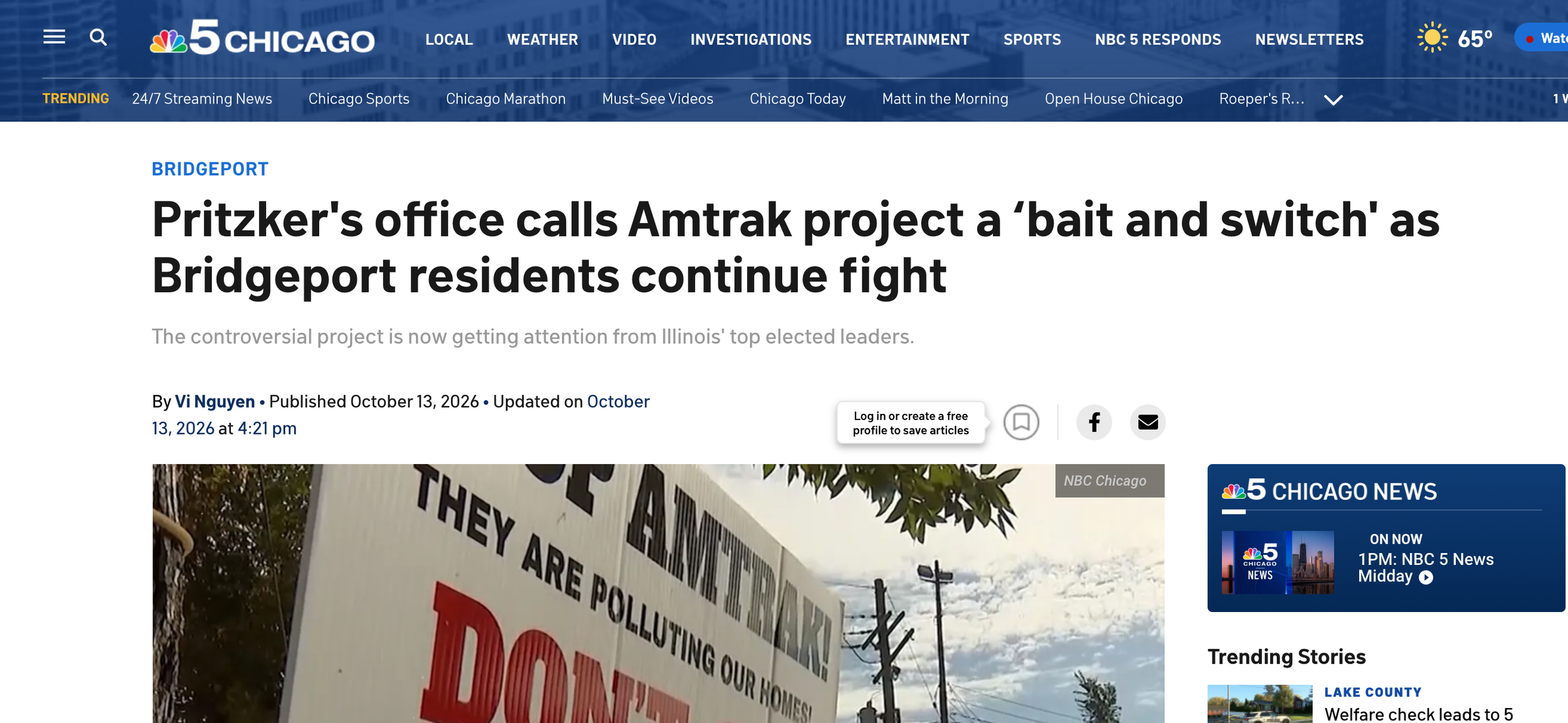 A "bait and switch" is what Gov. JB Pritzker's office is calling Amtrak's proposed plan to relocate its maintenance facility from the South Loop to Bridgeport.

The controversial project is now getting attention from the state's top elected leaders.
