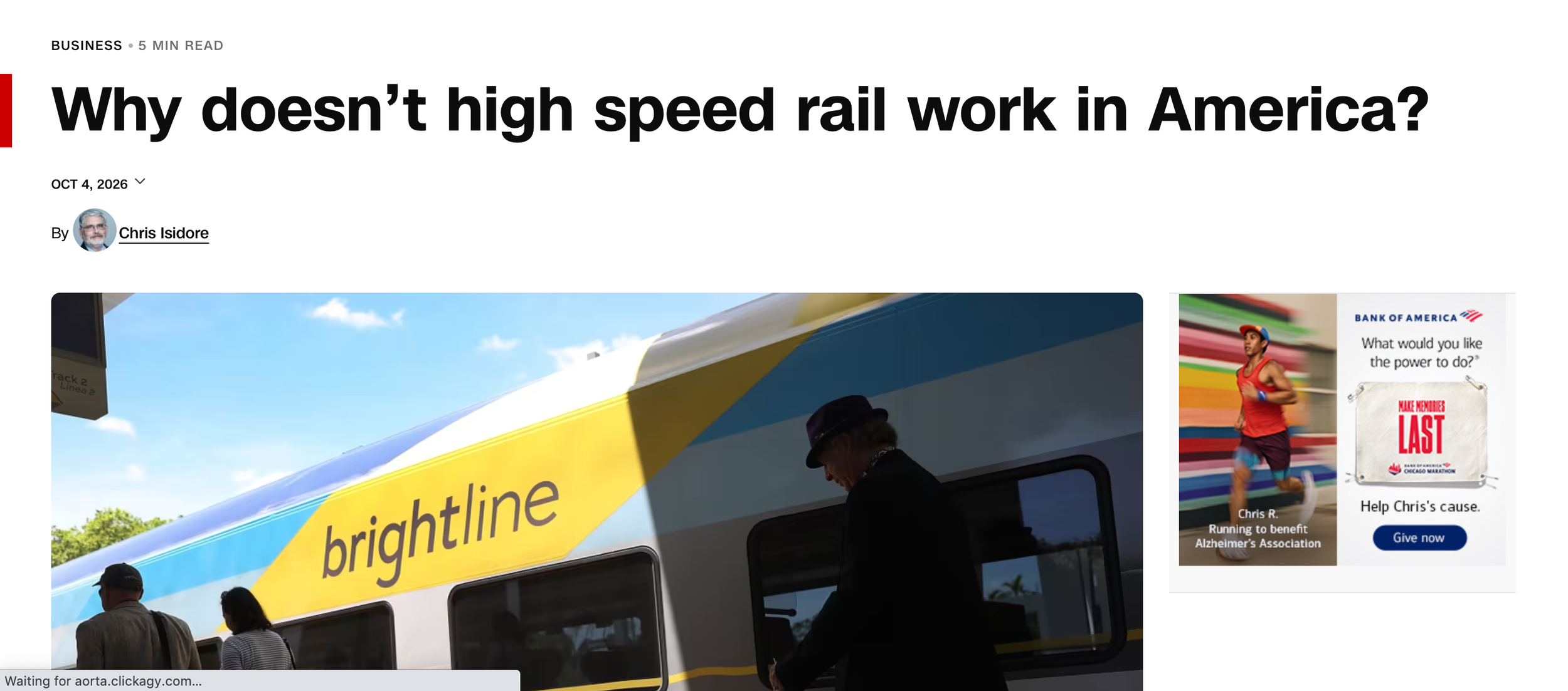 American railroads were once the envy of the world and the engine of its industrial age. But that hasn’t been the case for more than half a century. Brightline, founded in 2012, wanted to change all that. Then it filed for bankruptcy last month after