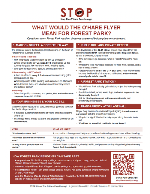 Forest Park questions flyer