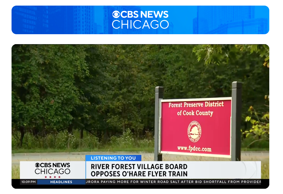 The River Forest village board voted unanimously to pass a resolution to oppose the O'Hare Flyer during a meeting Monday night.

Dozens of residents filled the auditorium of Trinity High School at 7574 Division St., with many of them encouraging the 