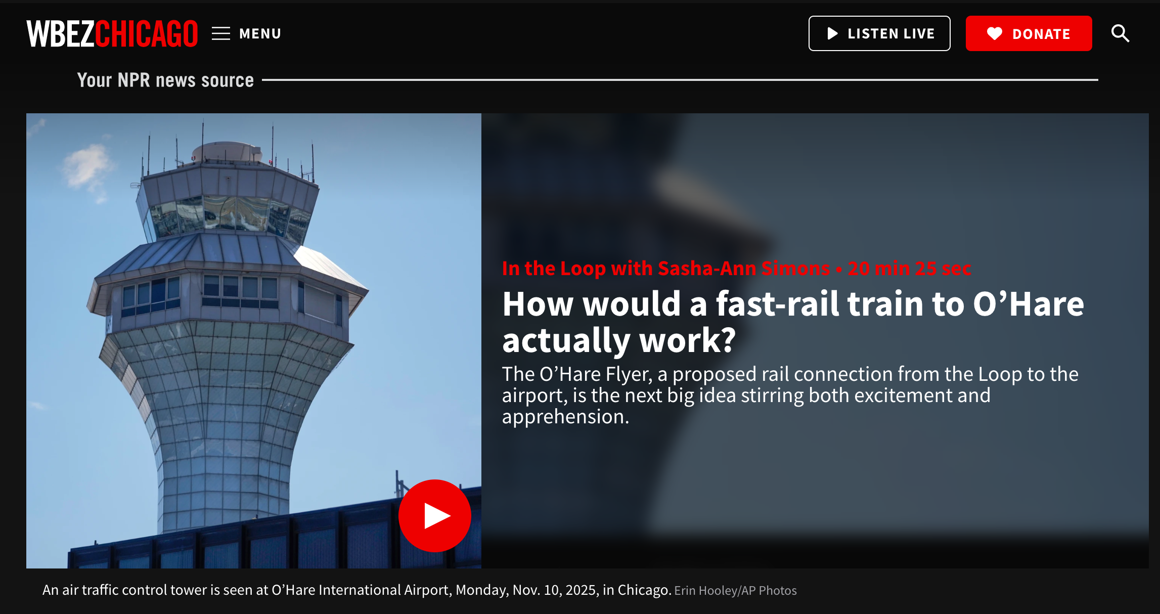 WBEZ: How would a fast-rail train to O’Hare actually work? The O’Hare Flyer, a proposed rail connection from the Loop to the airport, is the next big idea stirring both excitement and apprehension.