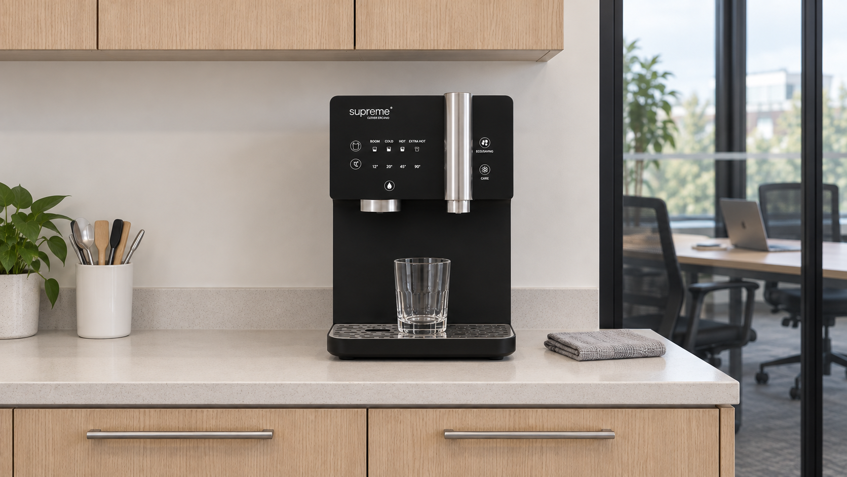 Illustrative office setting with a Watex Supreme Clever Ercano water dispenser