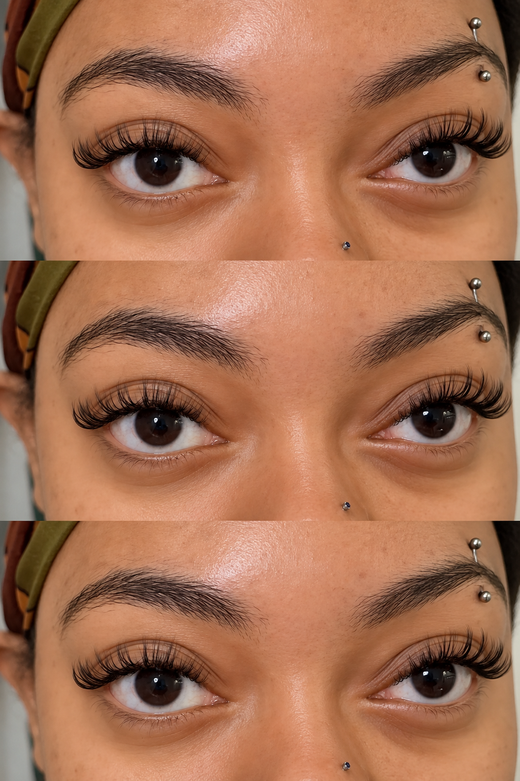     Close-up of soft natural lash extensions customized for a client at Flaunt & Flutter Lashery in York, PA.