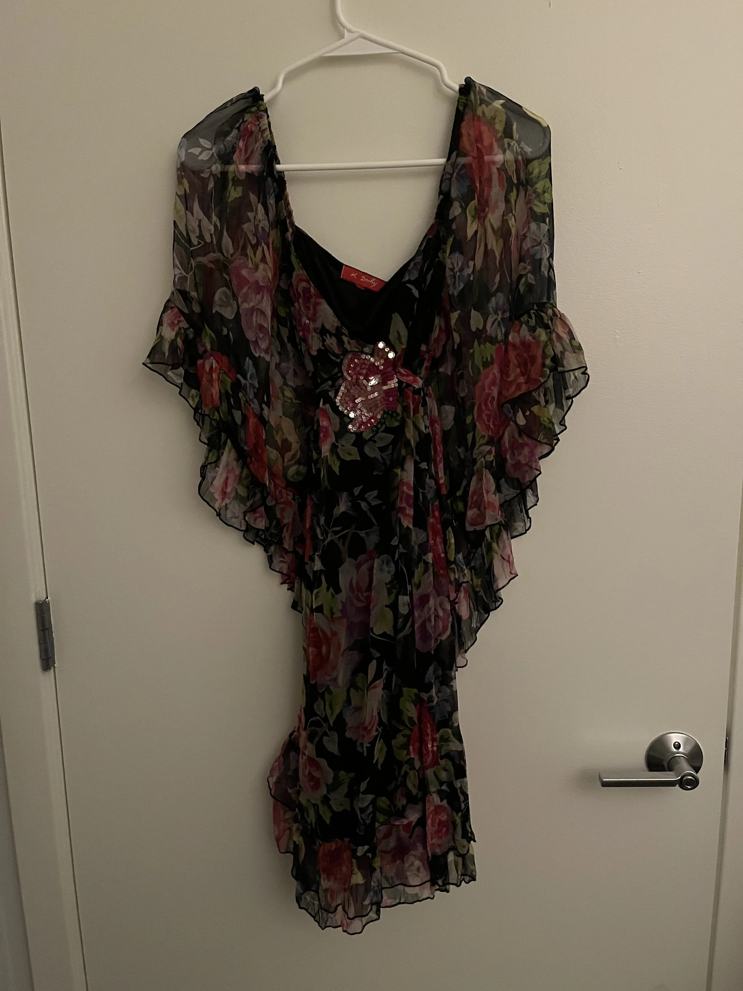 Derhy Black Floral Dress