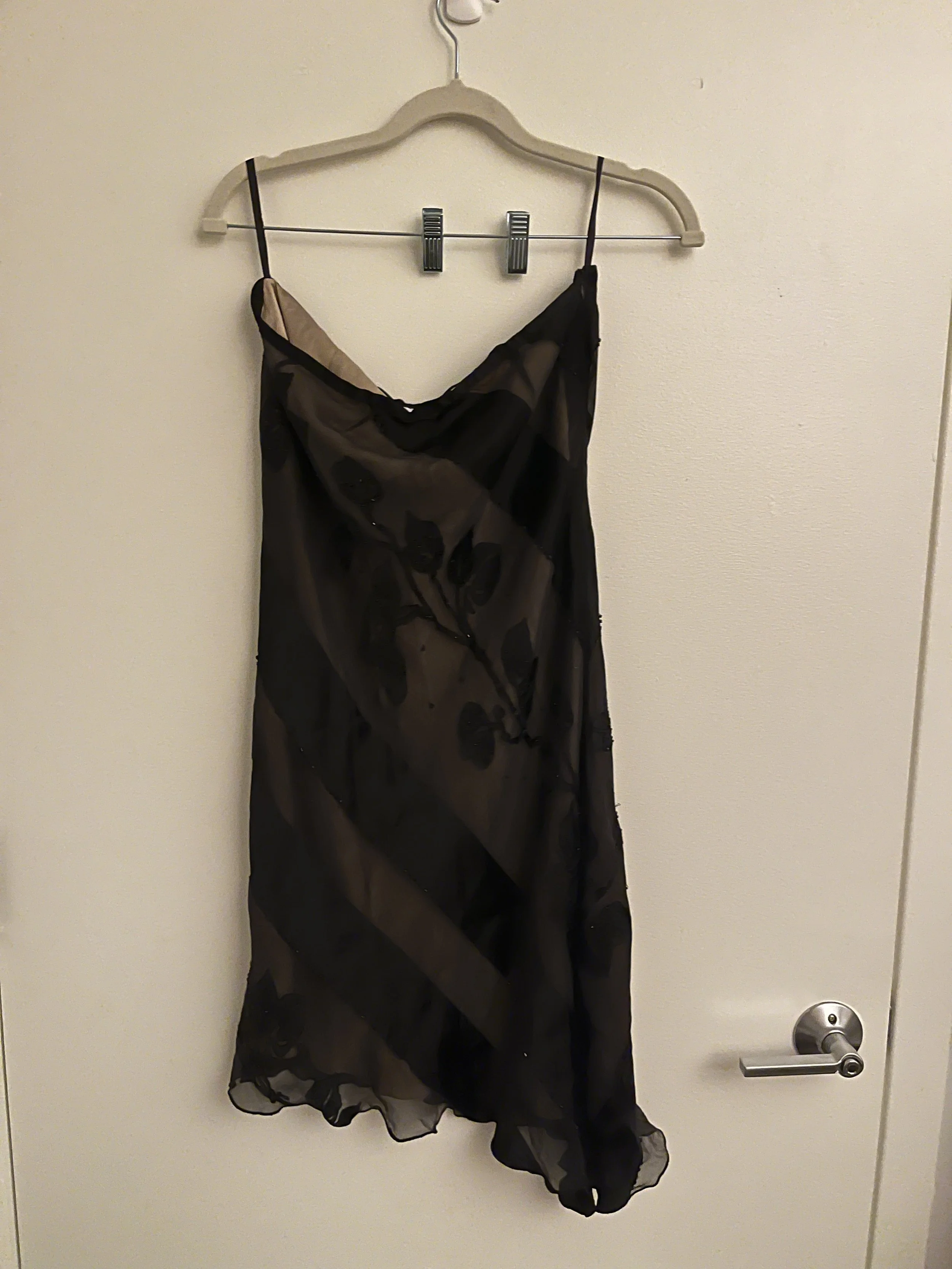 Derhy Black Beaded Floral Skirt