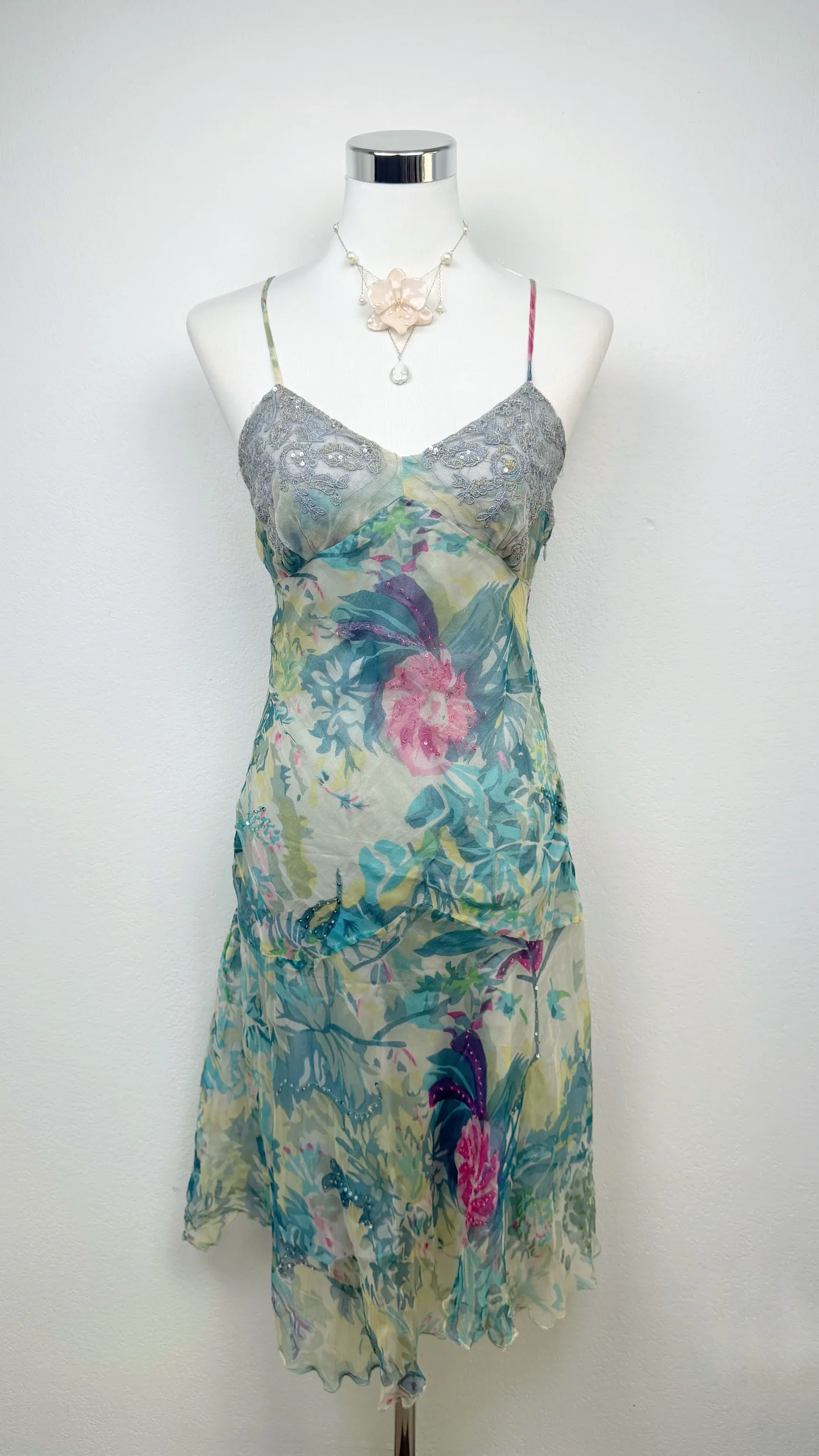 Rene Derhy Floral Beaded Secret Garden Dress
